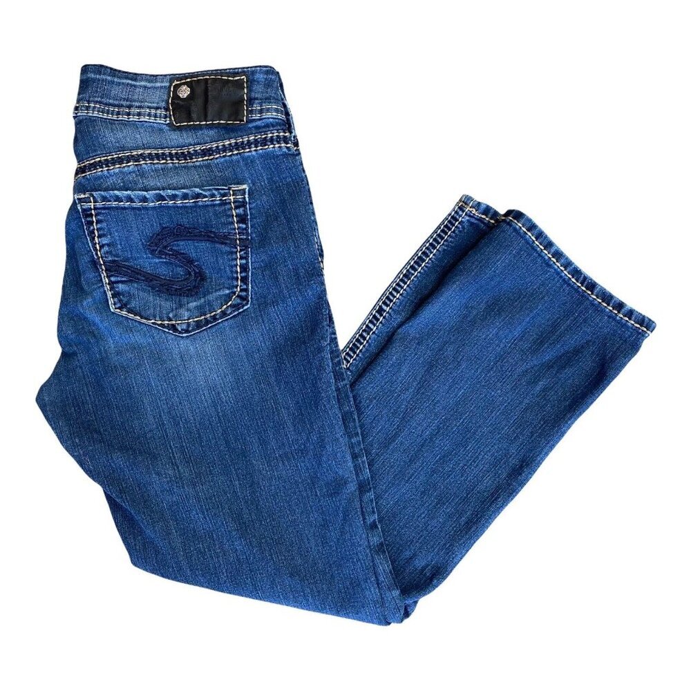 Silver Jeans Suki Capri Crop Women's Size 28 Mid Rise Dark Wash Stretch